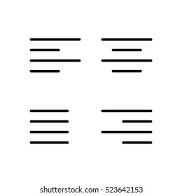 thin line alignment set icon on white background
