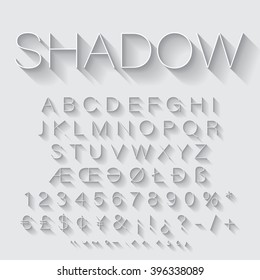 Thin Line Alphabet With Shadow.