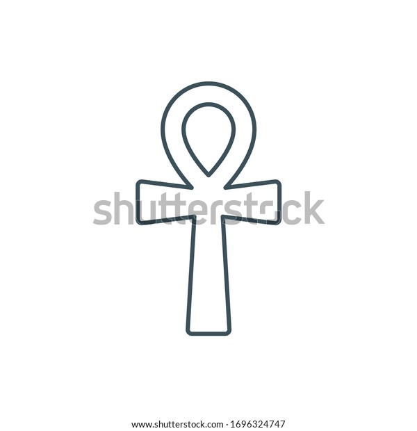 Thin Line Ankh Key Life Ancient Stock Vector (Royalty Free) 1696324747 ...