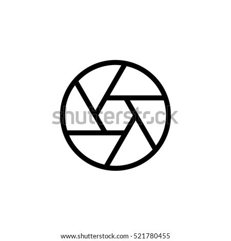 thin line aperture diaphragm icon on white background