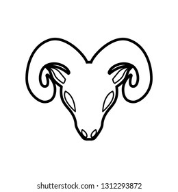 Thin Line Aries Horoscope Icon