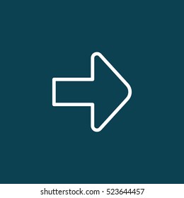 thin line arrow icon on blue background