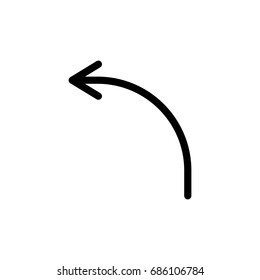 Thin line arrow icon. Vector illustration isolated on a white background. Simple outline pictogram of arrow.