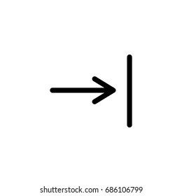 Thin line arrow icon. Vector illustration isolated on a white background. Simple outline pictogram of arrow.