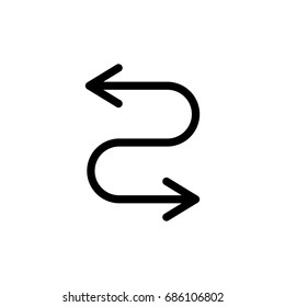 Thin line arrow icon. Vector illustration isolated on a white background. Simple outline pictogram of arrow.