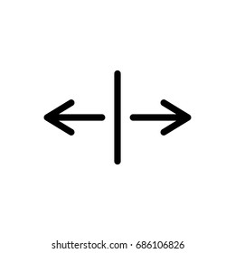 Thin line arrow icon. Vector illustration isolated on a white background. Simple outline pictogram of arrow.
