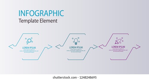 thin line arrow infographic template element