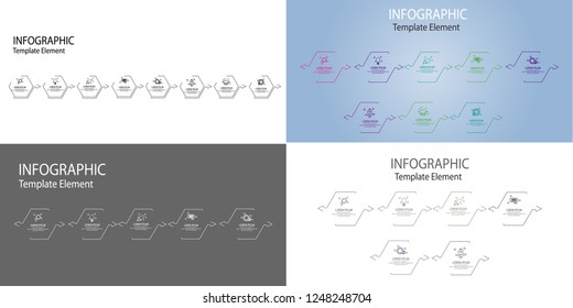 thin line arrow infographic template element