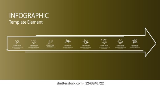 thin line arrow infographic template element