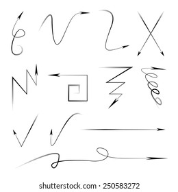 thin line arrows, doodle arrows