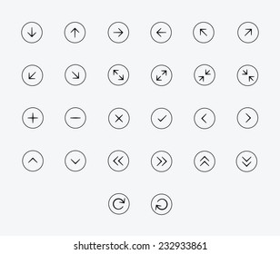 Thin line Arrows icon set