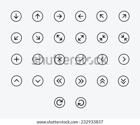 Thin line Arrows icon set