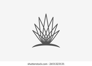 Thin line art flower geometric logo
