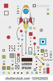 Thin line art style design for business start up. Creative illustration of business startup concept