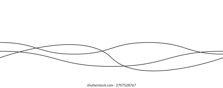 Fondo abstracto ondulado del arte de la línea fina. Ilustración vectorial de Plantilla de patrón de onda de curva.