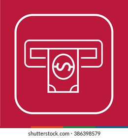 Thin Line Atm Icon Illustration design