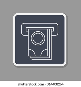 Thin Line ATM Web Icon