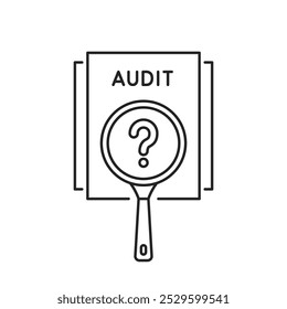 Ícono de auditoría de línea delgada como verificación de negocios. Diseño gráfico moderno de tendencia abstracta Logotipo de escrutinio legal Elemento Concepto de inspección de negocios o trabajo de papel o consultor contable