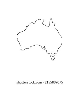 Thin line australia map with shadow. concept of australia edge, australia delineation. Australian continent icon trendy and modern Australian continent symbol for logo, web, app, UI.
