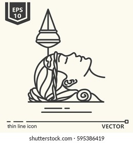 Thin line Ayurvedic treatments. EPS 10. Isolated objects