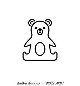 Thin line baby icon. Toy, plaything bear.