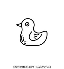 Thin line baby icon. Toy, plaything duck, rubberduck.