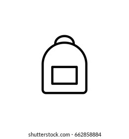 thin line backpack icon on white background
