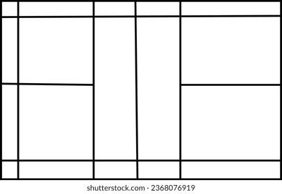 thin line badminton court vector isolated on white background