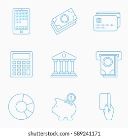 Set für das Bankwesen und die Finanzierung von Web-Symbolen