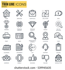 Thin line basic icons set for website and mobile site and apps. Pixel Perfect. Editable Stroke. Simple linear pictogram pack. Vector illustration.