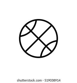 thin line basketball icon on white background