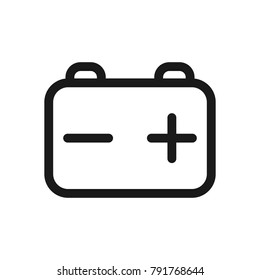 thin line battery and charging icon