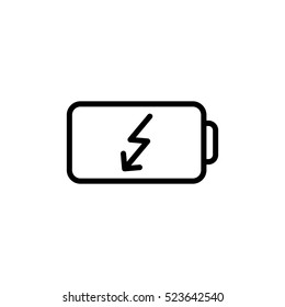 thin line battery icon on white background