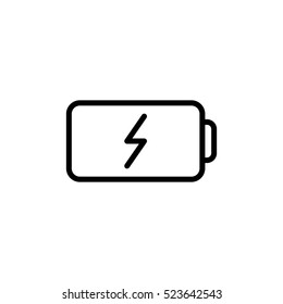 thin line battery icon on white background