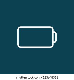 thin line battery icon on blue background