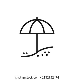 thin line Beach umbrella icon