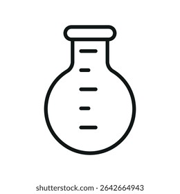 Thin line beaker icon for educational apps or infographics.