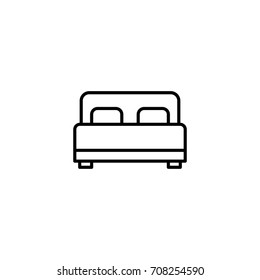 thin line bed icon on white background