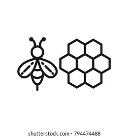 thin line bee and wax icon
