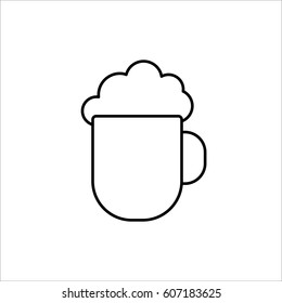 thin line beer icon on white background
