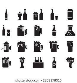 thin line beer icon for web and mobile, modern minimalistic flat design.