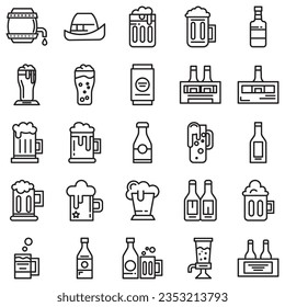 thin line beer icon for web and mobile, modern minimalistic flat design.