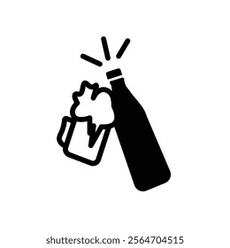 Thin line beer icon for web and mobile, modern minimalist flat design.
