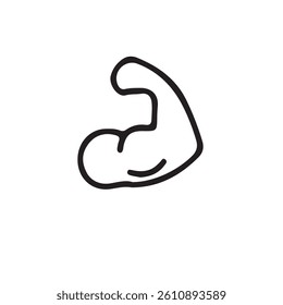 thin line biceps icon on white background