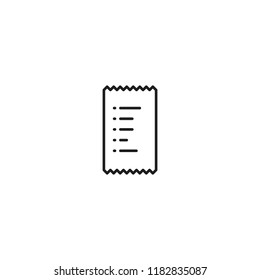 thin line bill receipt icon on white background