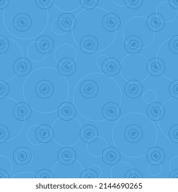 Thin line Billiard balls in seamless pattern on a blue background. Colorful illustration art for tournament illustration and sport apps. Vector EPS 10