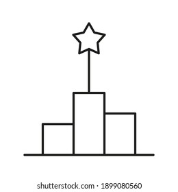 thin line black logo like simple star up. concept of company growth prediction or personal mission on white background color editable