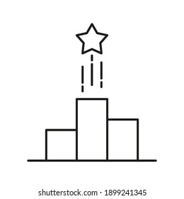 thin line black logo like simple star up. concept of company growth prediction or personal mission on white background color editable