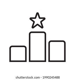thin line black logo like simple startup. concept of company growth prediction or personal mission on white background color editable