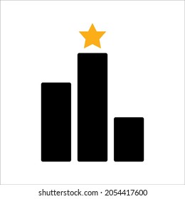 thin line black logo like simple star up. concept of company growth prediction or personal mission on white background color editable